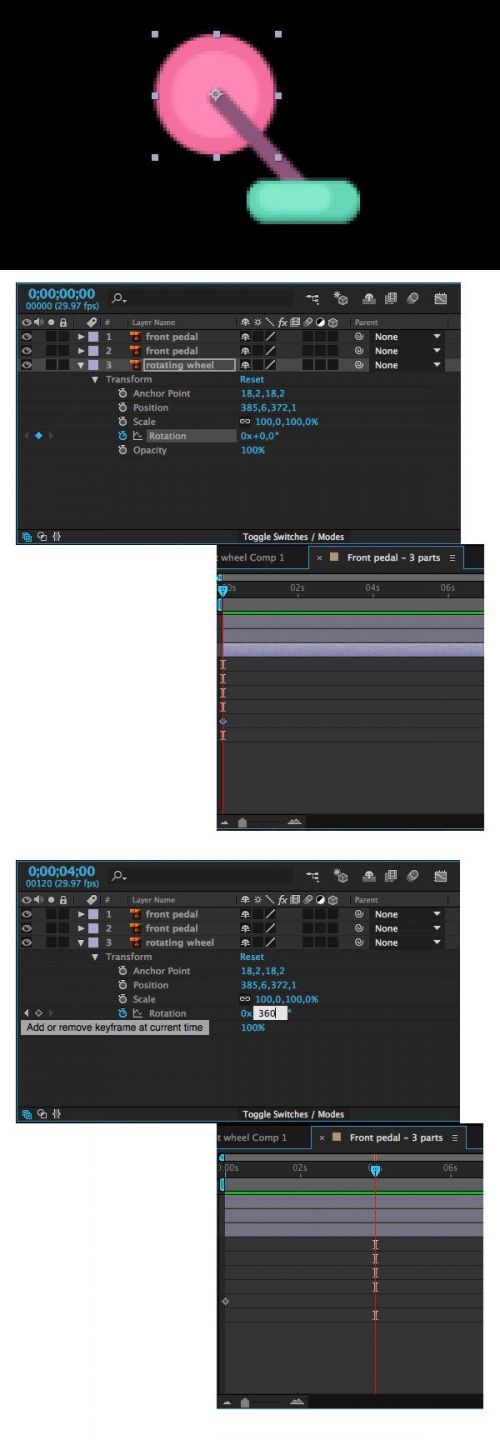 آموزش متحرک سازی دوجرخه در افترافکت
